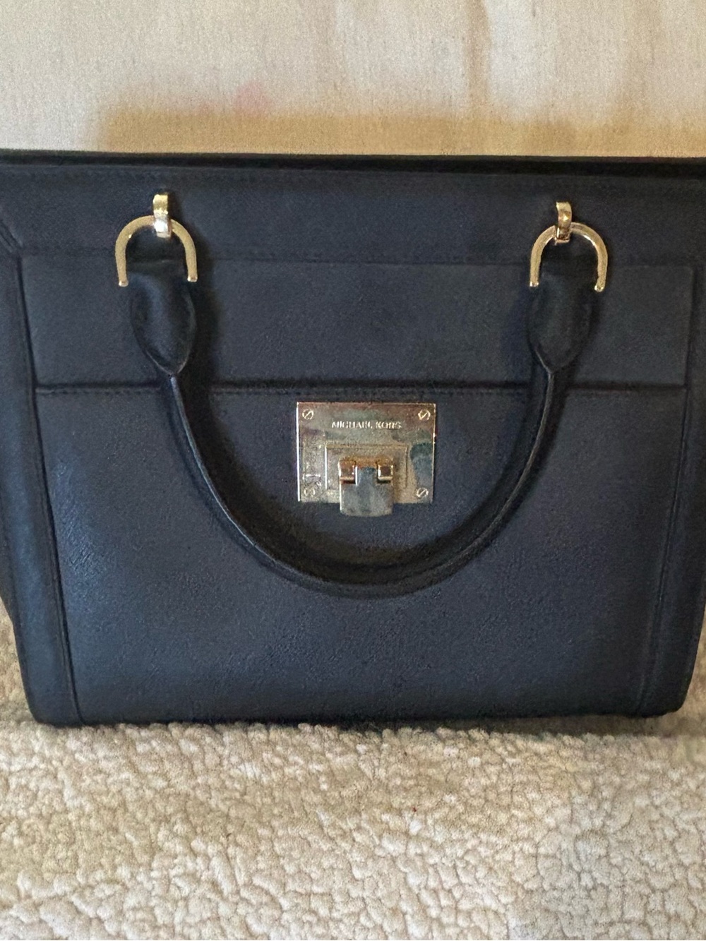 Michael Kors Black Satchel with Gold Zipper Detail New without tags